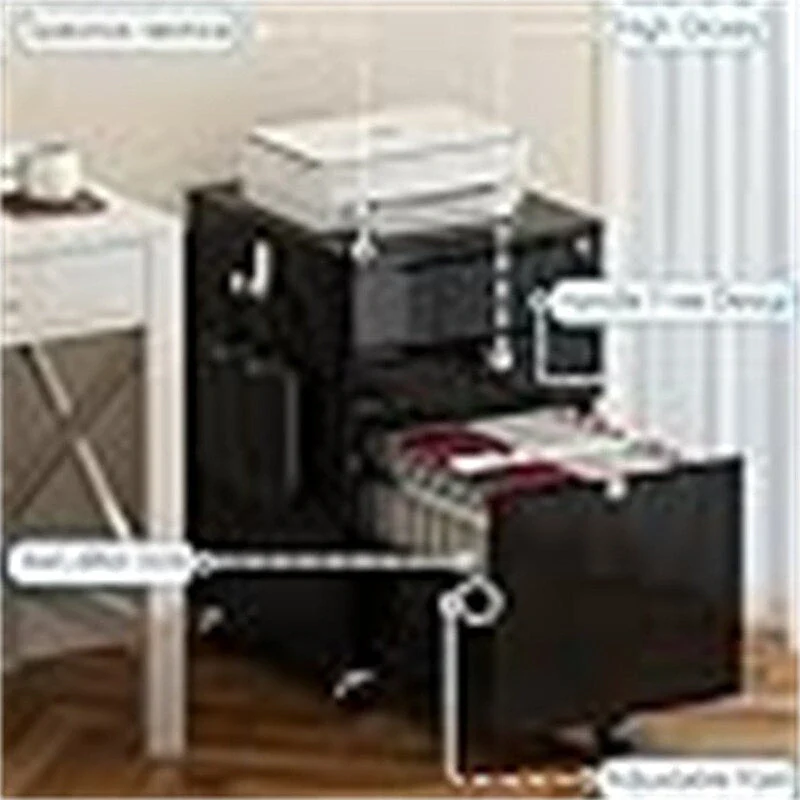 High Glossy File Cabinet - 17.72D x 15.75W x 25.59H