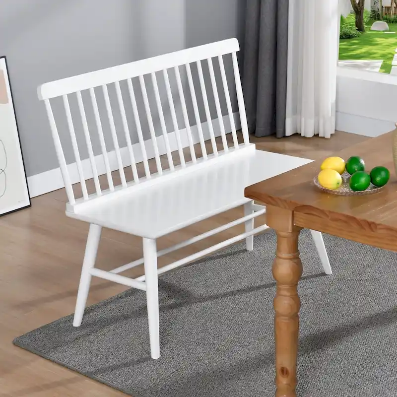 Entryway 40L Solid Wood Dining Bench with Spindle Back