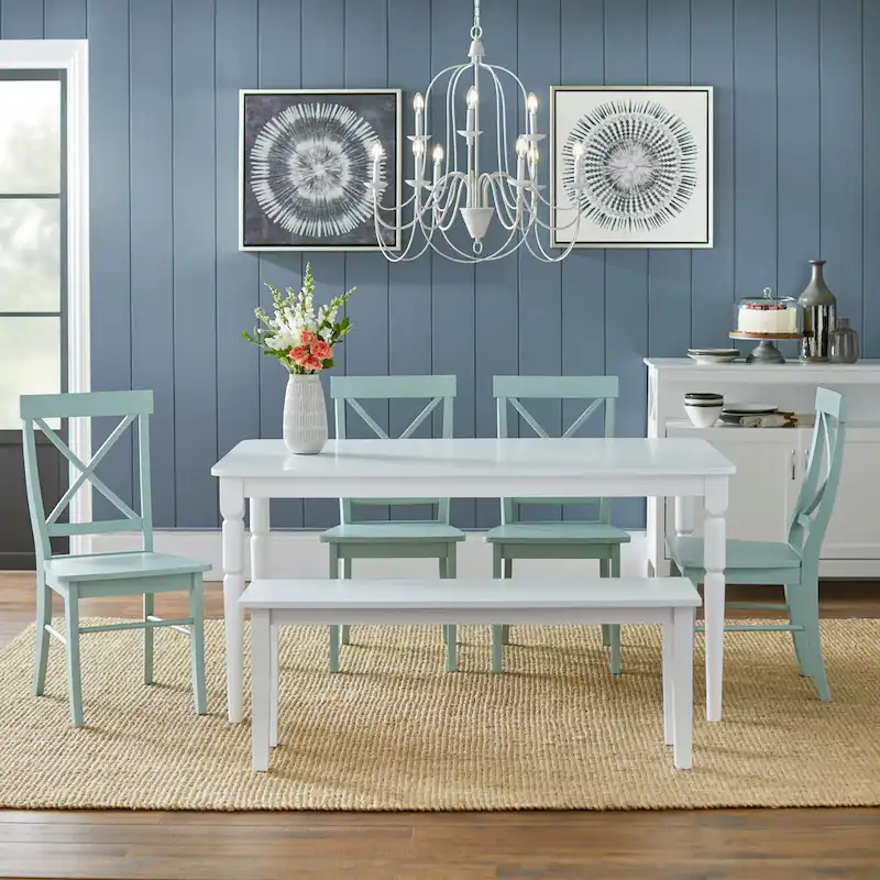 6-piece Dining Set with Dining Bench