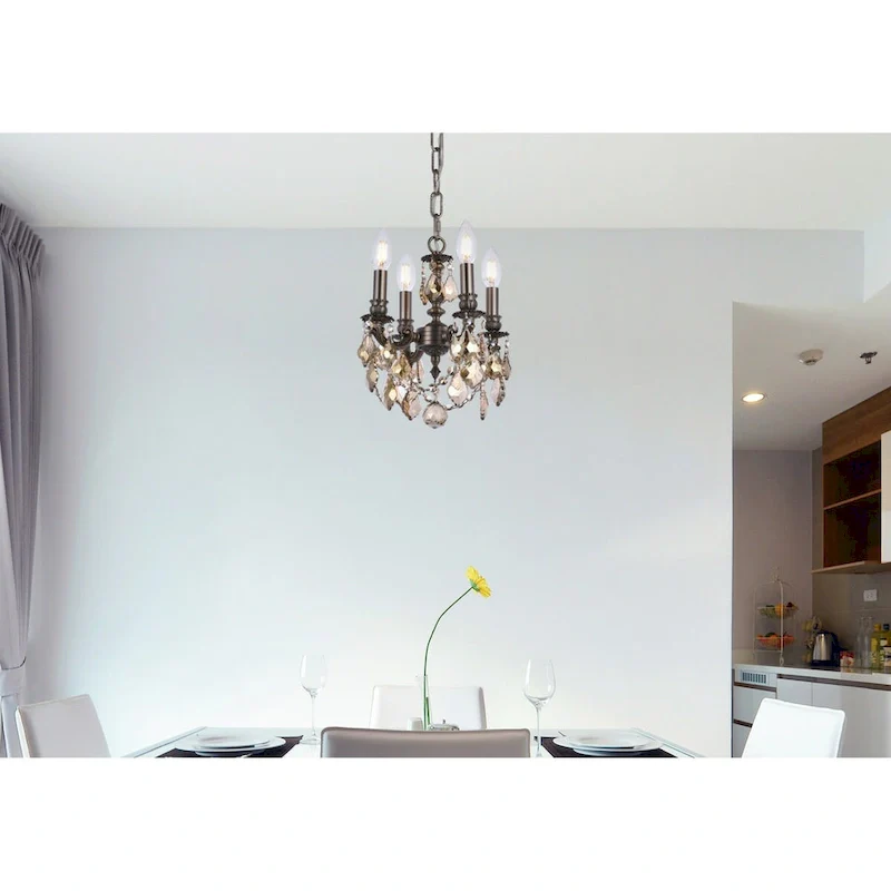 Elegant Lighting 9104D10-GT/RC Lillie 4 Light 10  Wide Crystal