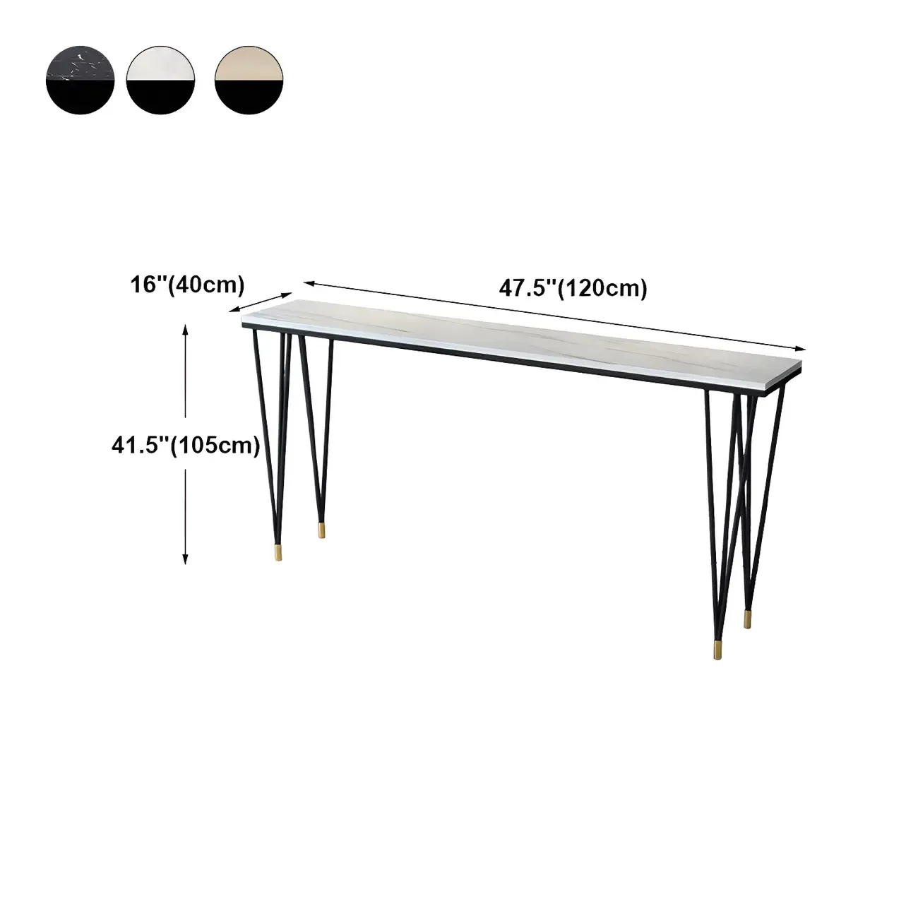 Sleek Black Faux Marble Top Bar Tables