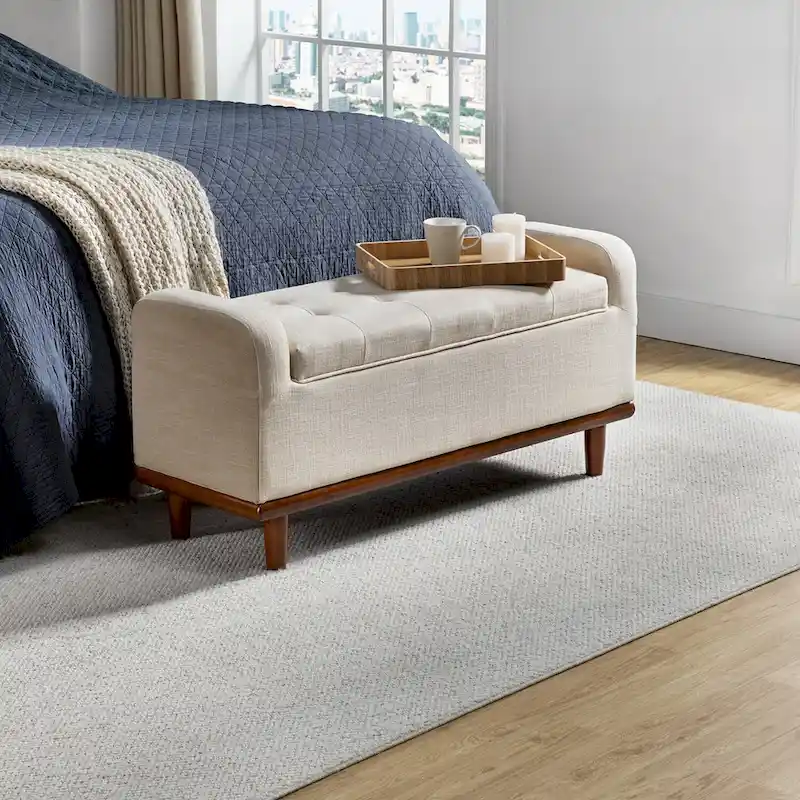 Bastian Upholstered Bench with Solid Wood Legs