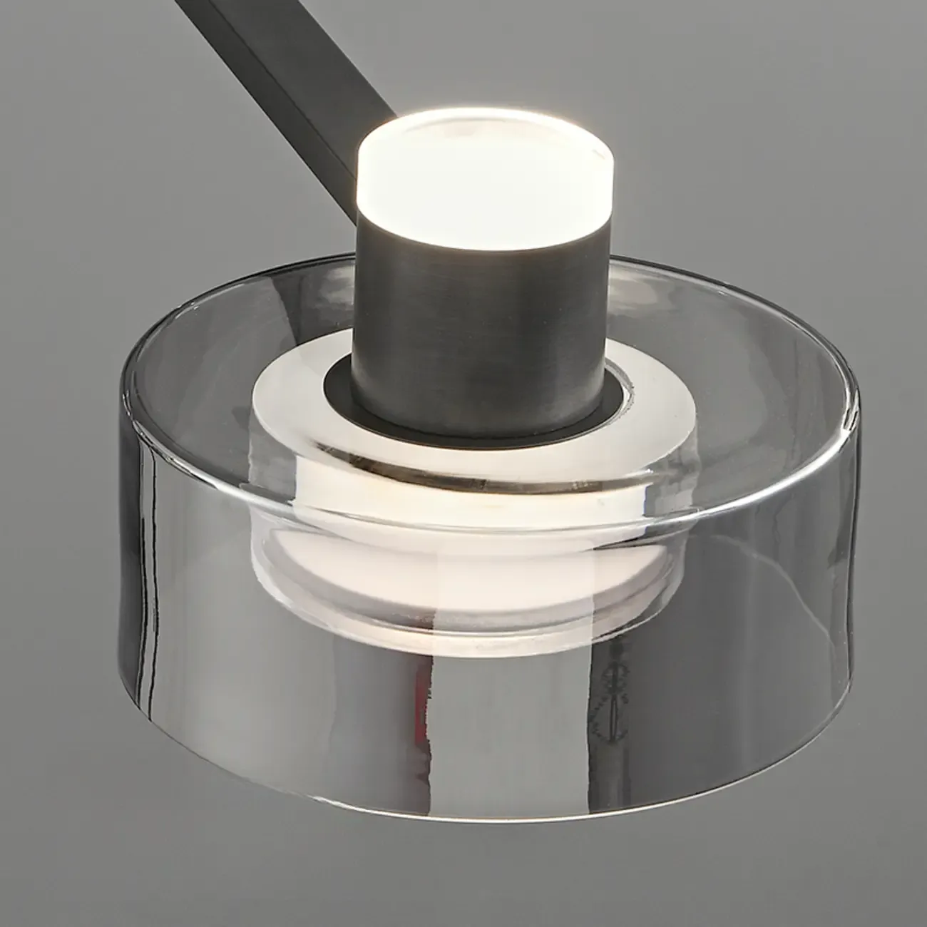 Modern Black Circle Round Glass LED Chandelier