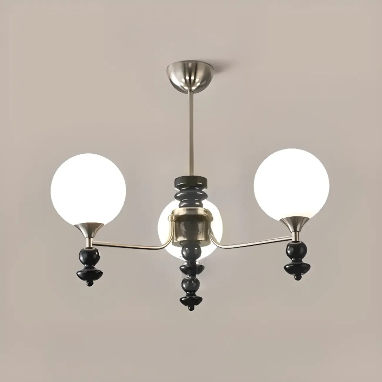 Modern Stylish Black Nickel Glass Globe Chandelier