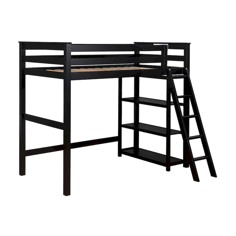 Jerica Twin Loft Bed with 3-Shelf