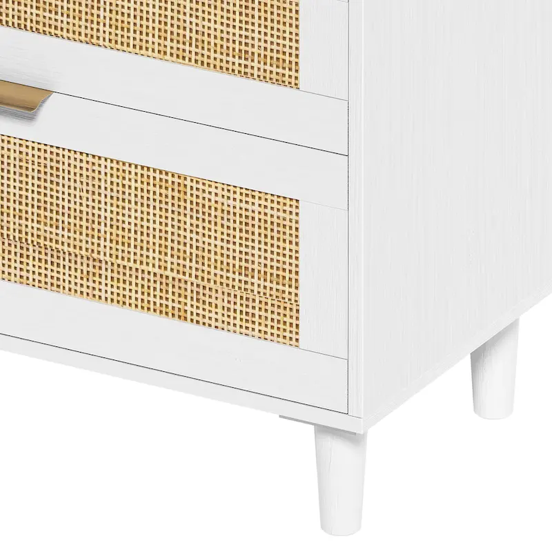 Bedroom Rattan Dresser with Drawers