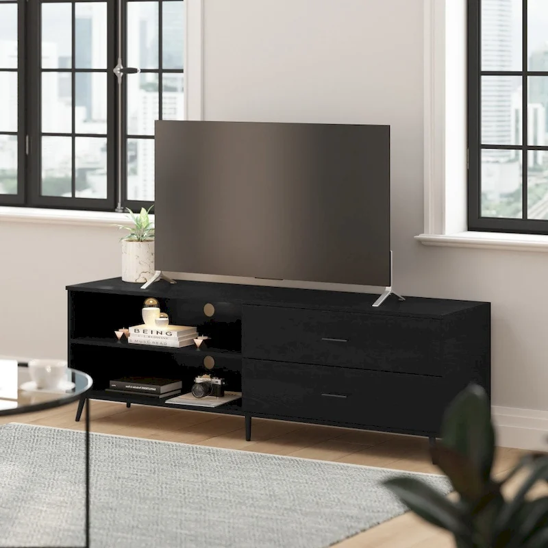 TV Stand for up to TV's with Adjustable Shelf and Storage Drawers