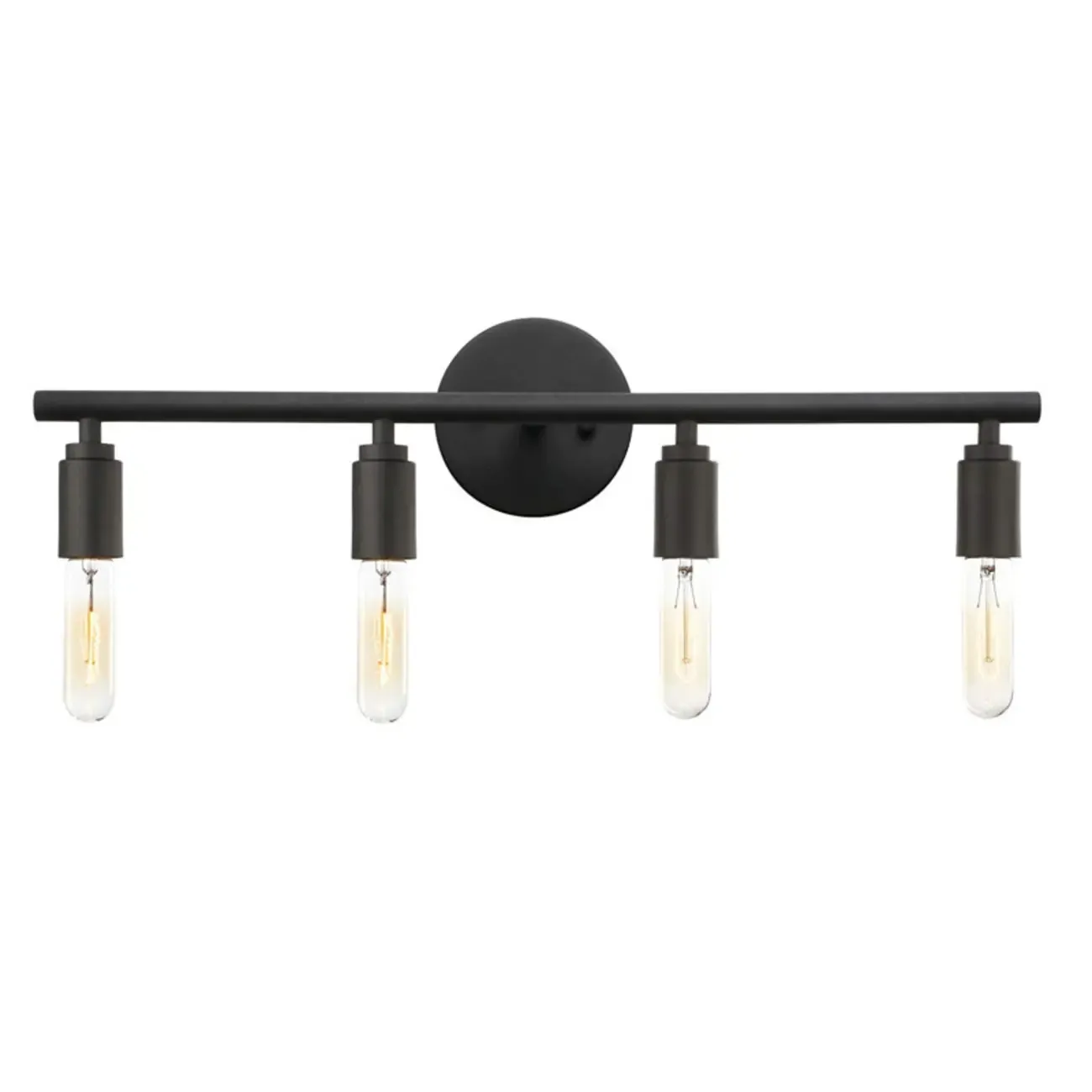 Industrial 3 Black Head Vanity Light with Bulb Shade