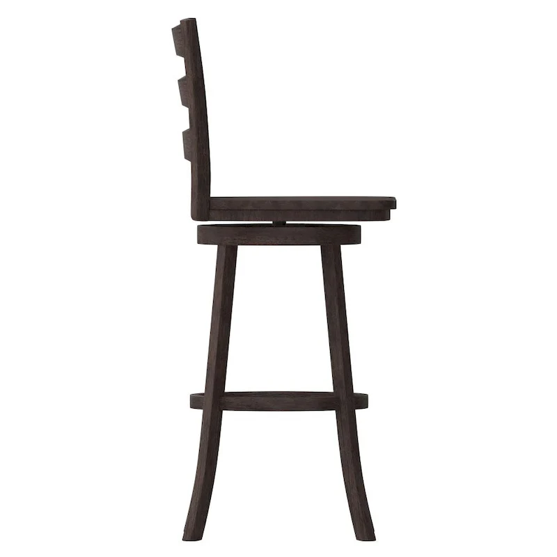 Ladderback Wooden Swivel Bar Stool with Footrest