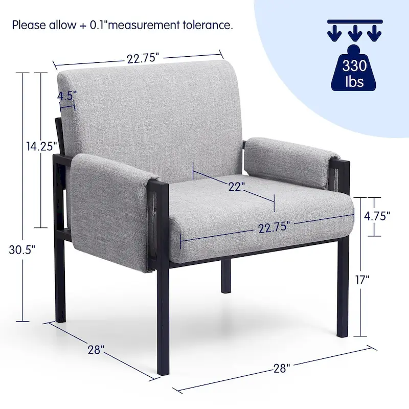 Subrtex Upholstered Accent Chair with Metal Frame Armchair