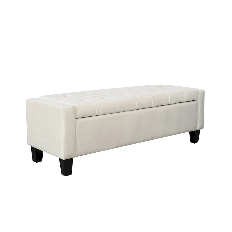 Porthos Home Warren Velvet Button Tufted Storage Bench
