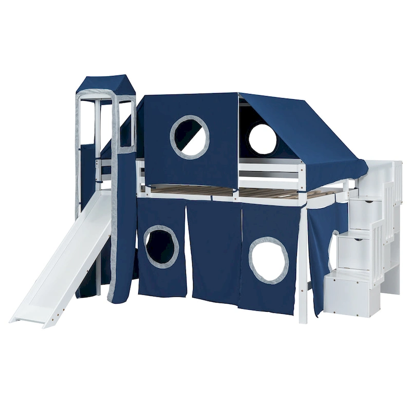 Loft Bed with Tent and Tower