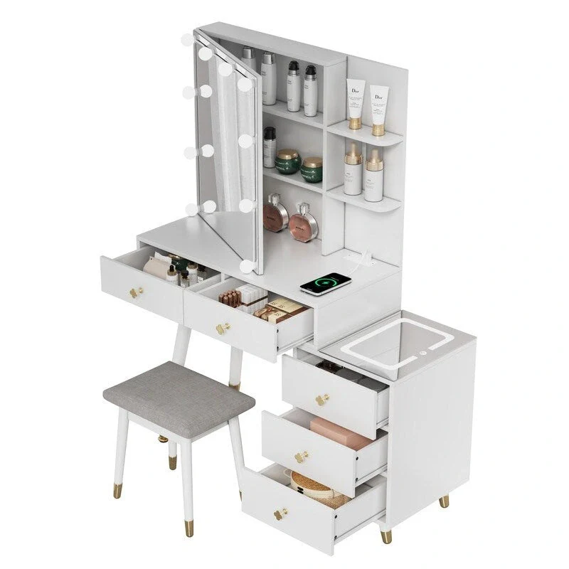 5 drawers Dressing table set with plugs