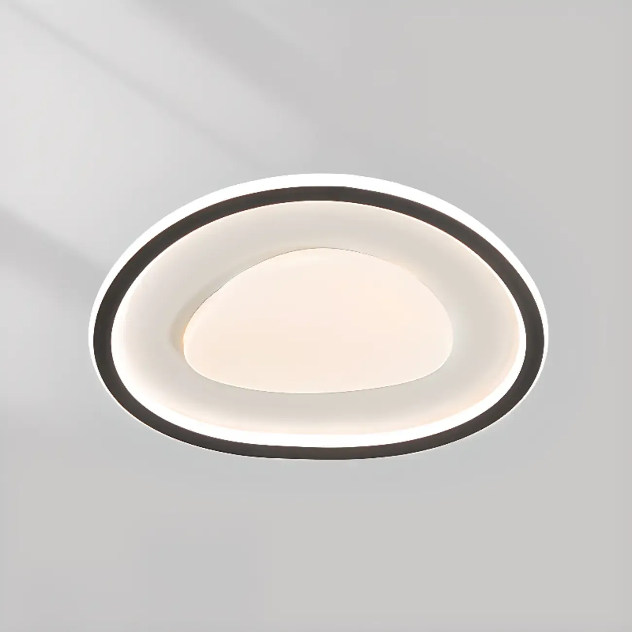 Modern Black-White Flush Ceiling Light with 3 Gear Dimming