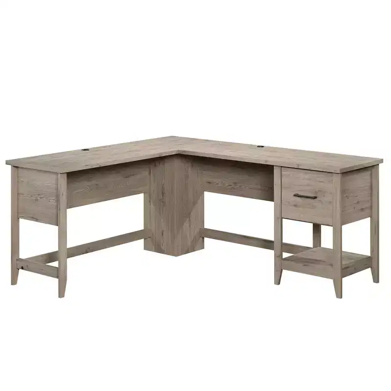 Sauder Summit Station L Desk Laurel Oak: Home Office Furniture with File Storage & Cable Management