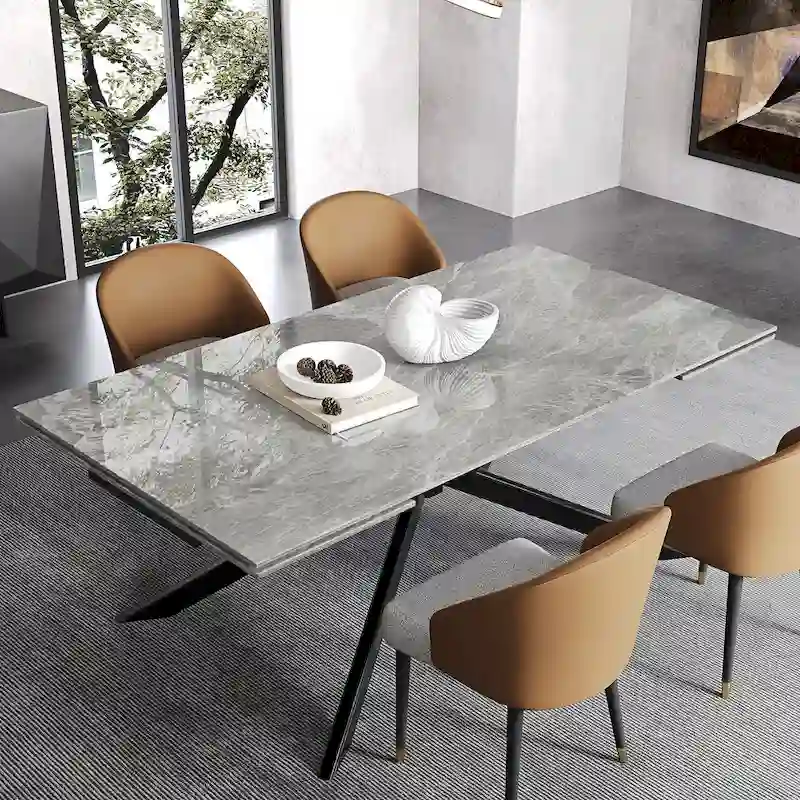 110.24  Extendable Rectangular Sintered Stone Dining Table - 78.74  to 110.24