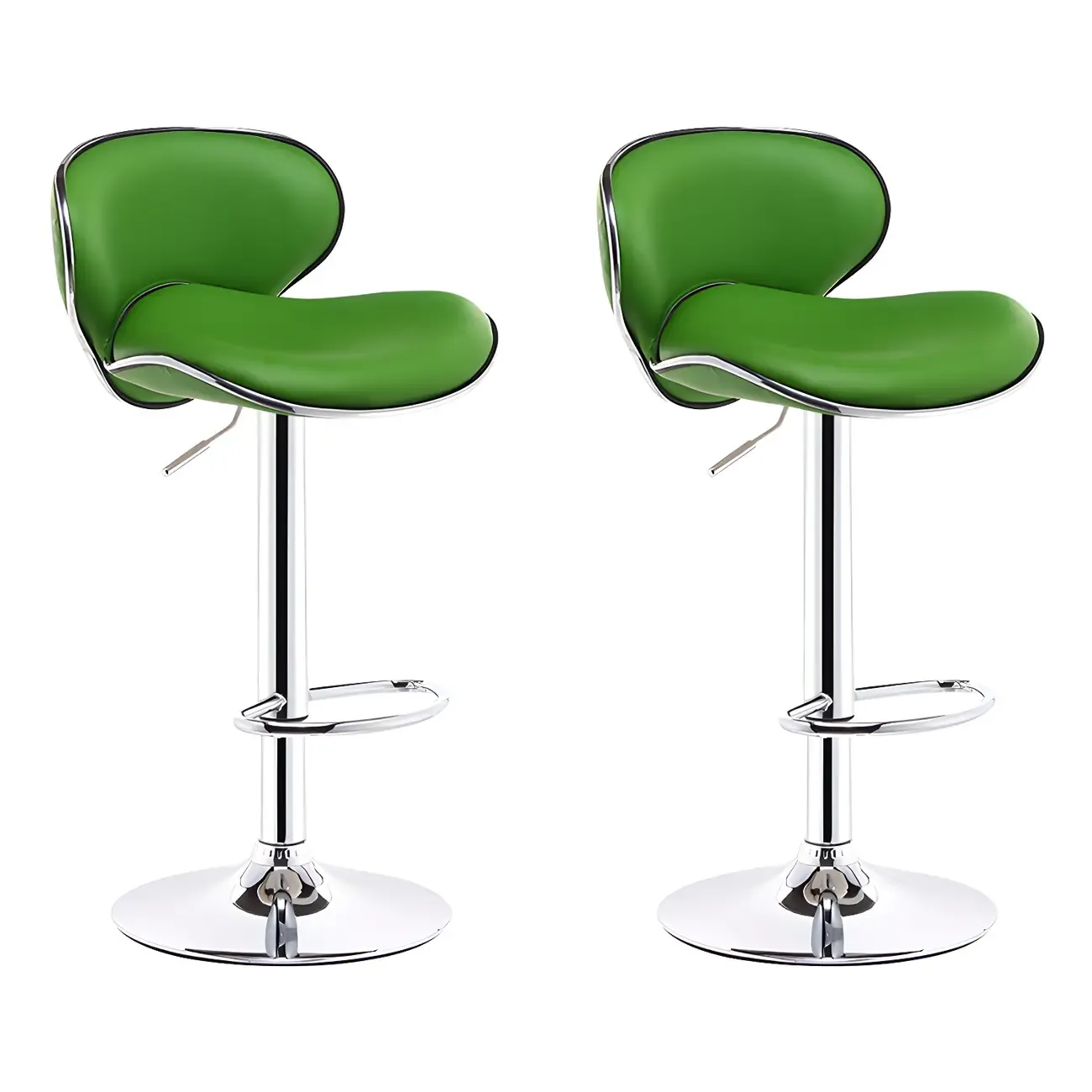 360° Swivel Faux Leather Bar Stools Adjustable Height Bucket Seat