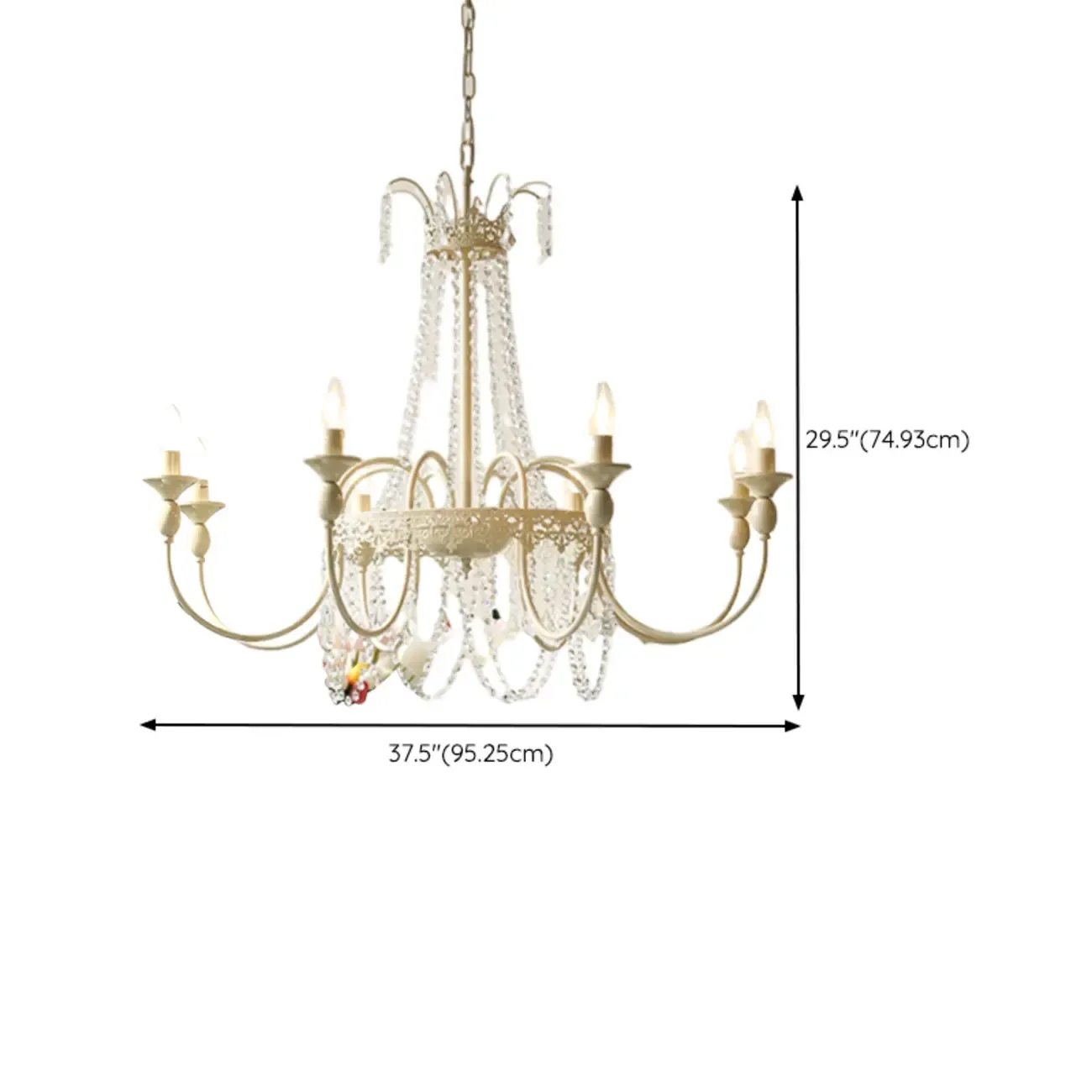 Modern Chalk Candelabra Metal Crystal Chandelier