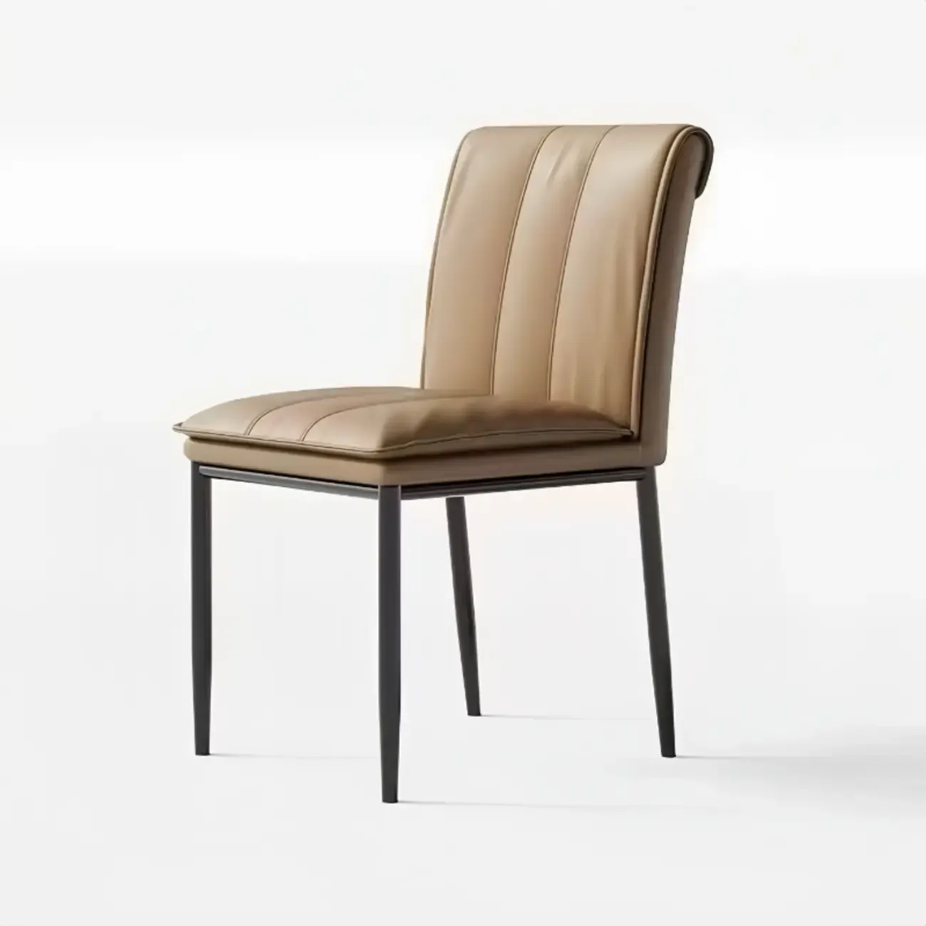 Low Back Upholstered Dining Chairs with Vertical Tufting