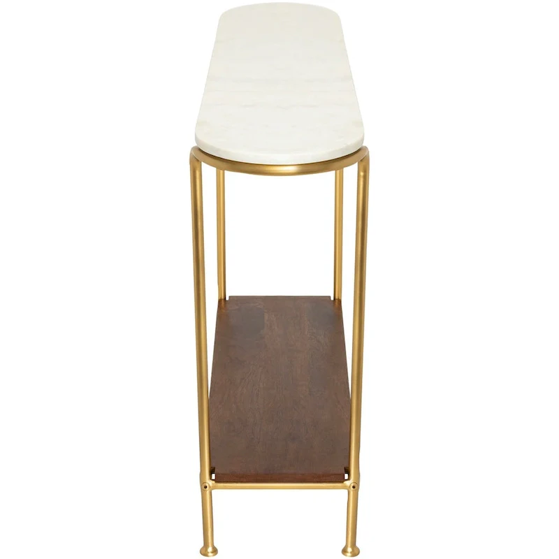 Micheale Marble Mixed Media Modern Console Table - 30H x 43W x 11D