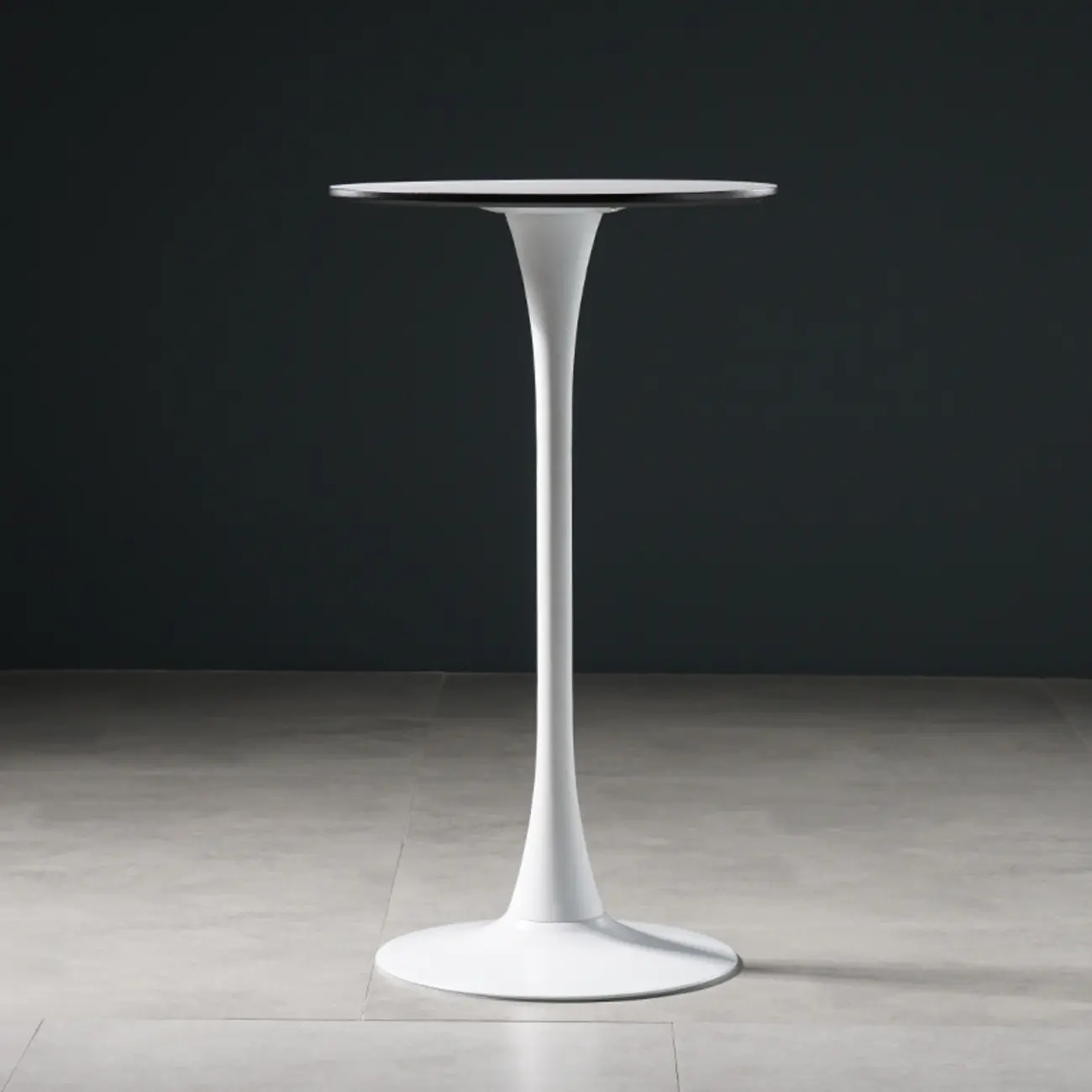 Modern Grey Wooden Round Tulip Base Bar Tables