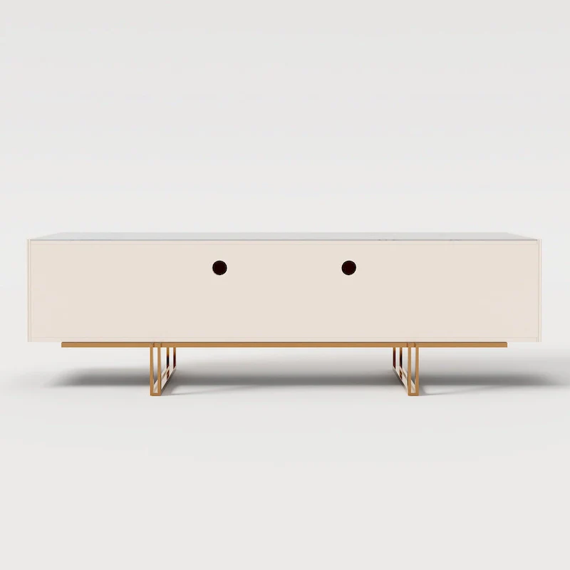 78.7 TV Stand, Entertainment Center with Faux Marble Top