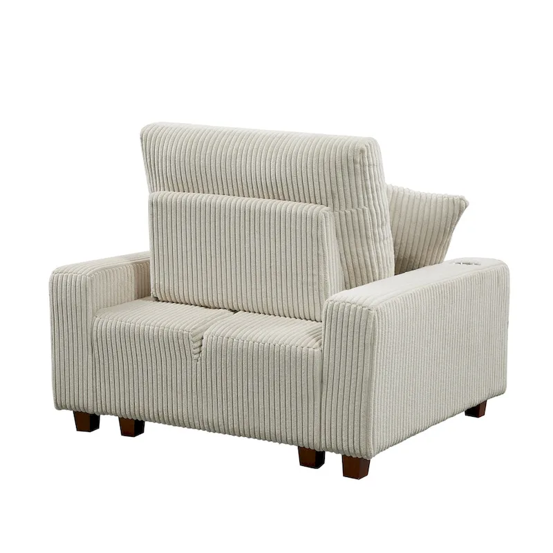 Upholstered Chaise Lounge with Adjustable Backrest Lounge Chair