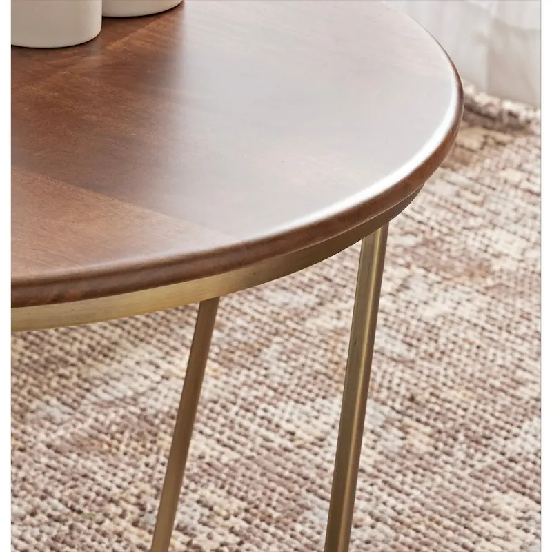 Kate and Laurel Solvay Wood and Metal Coffee Table