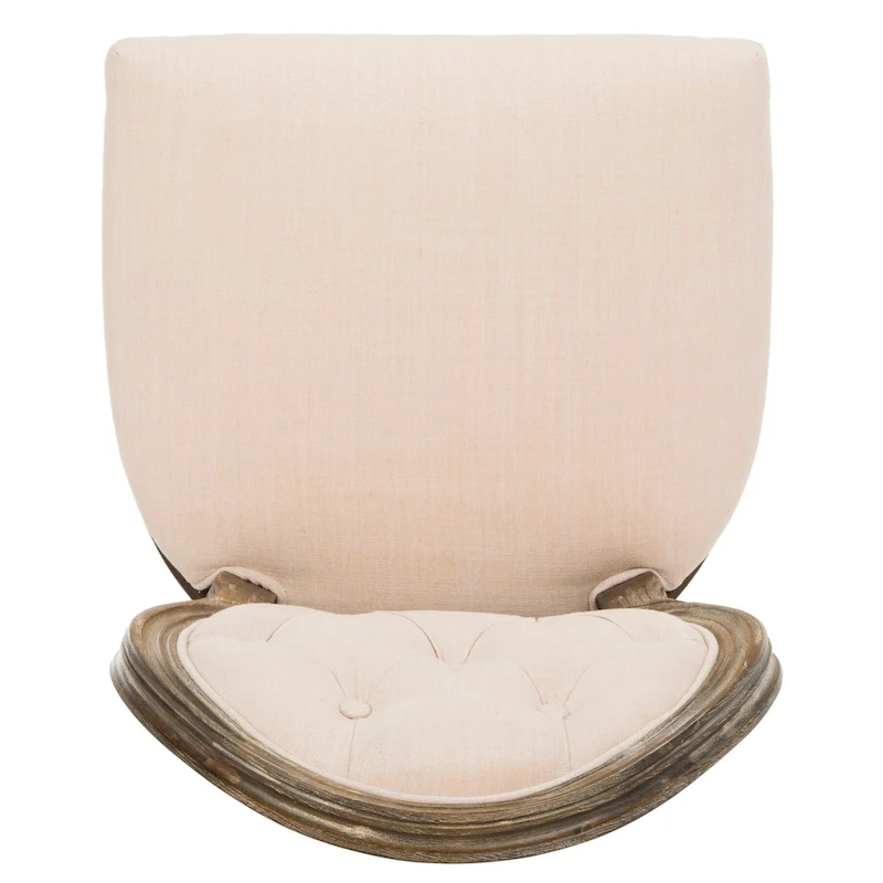 SAFAVIEH Eskarne Rustic Oak Tufted Oval Dining Chair (Set of 2) - 20 x 24 x 39 - 20Wx24Dx39H