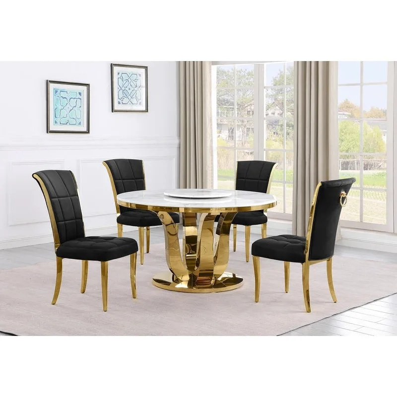 Best Quality Furniture D325-SC324-7 5 Piece Round Dining Set