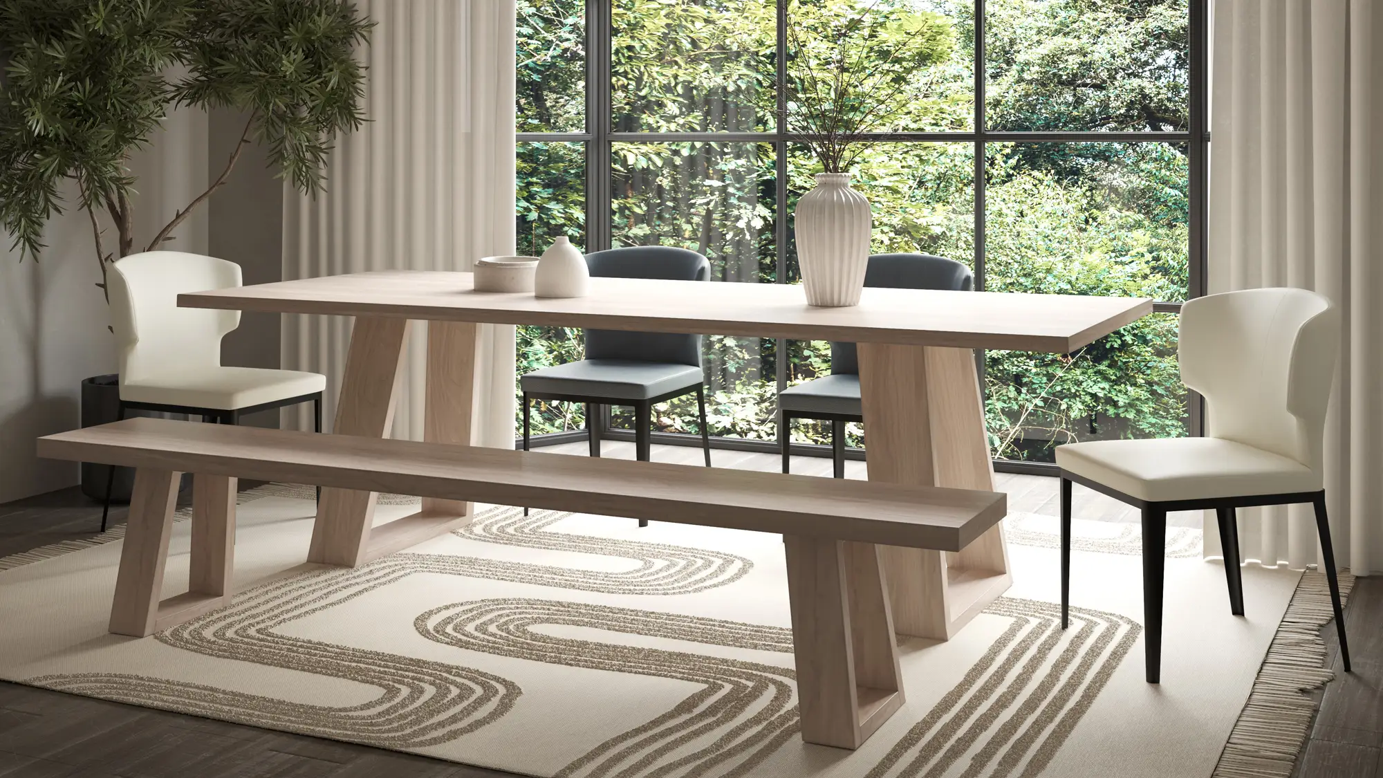 Delaney Dining Chair Beige - Set Of Two