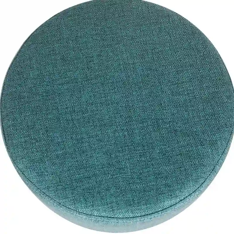 Adeco Modern Small Round Seat Fabric Ottoman Footrest Footstool Room