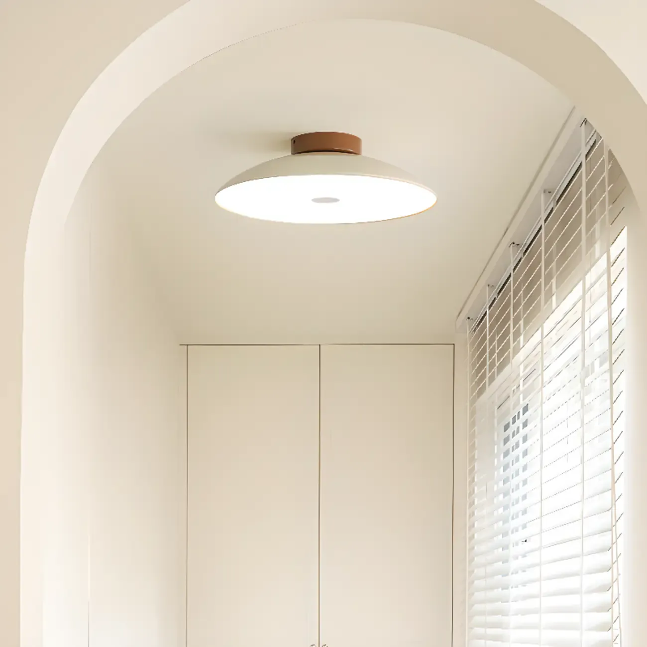 Dimmable Plastic Dome Semi Flush Ceiling Light for Home