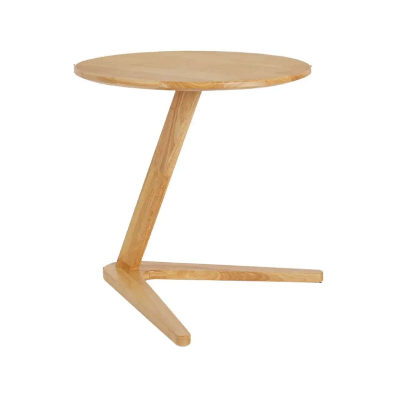 Mid-century Abstract Wood Round C Shaped End Table