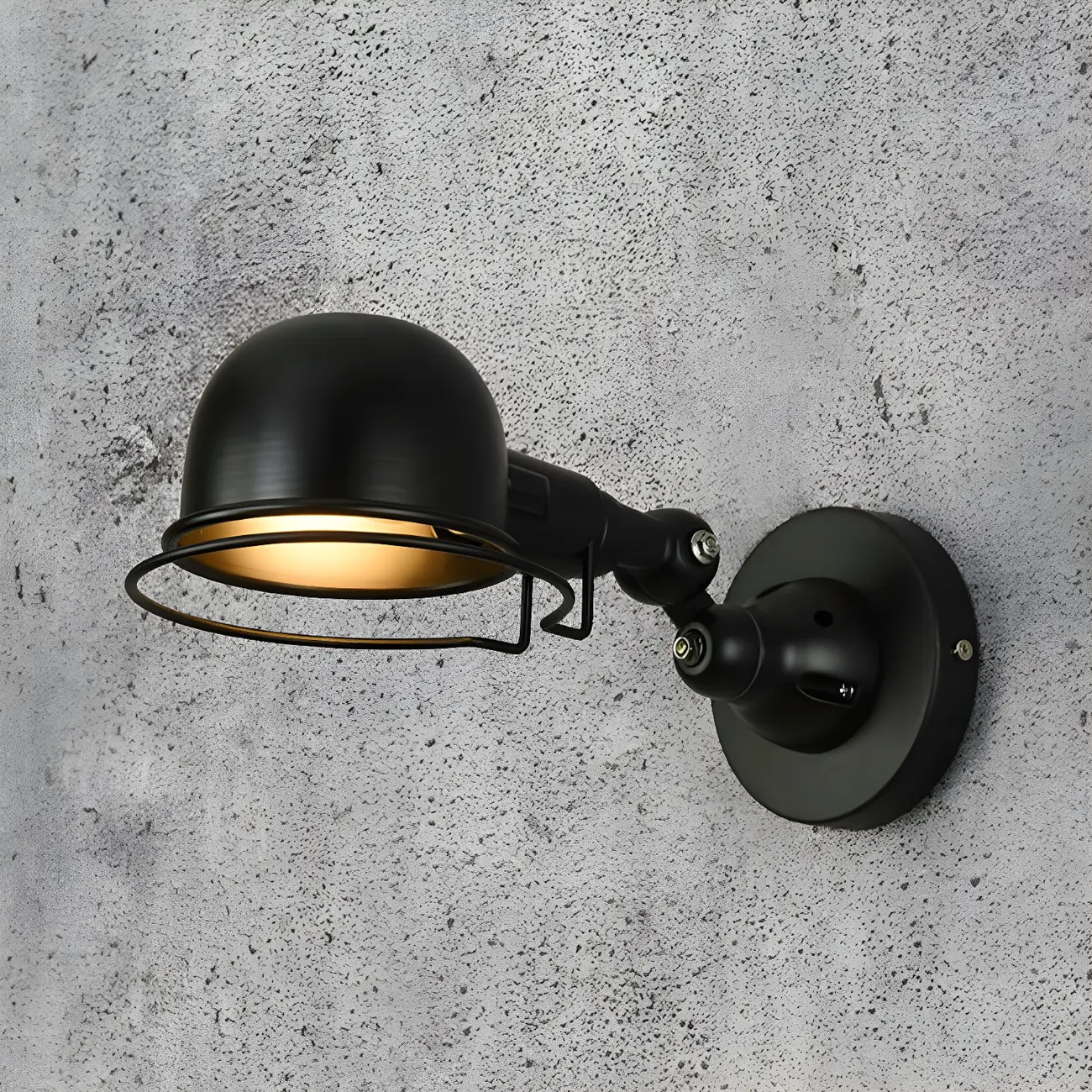 Industrial Black Dome 12“ Adjustable Arm Wall Sconce