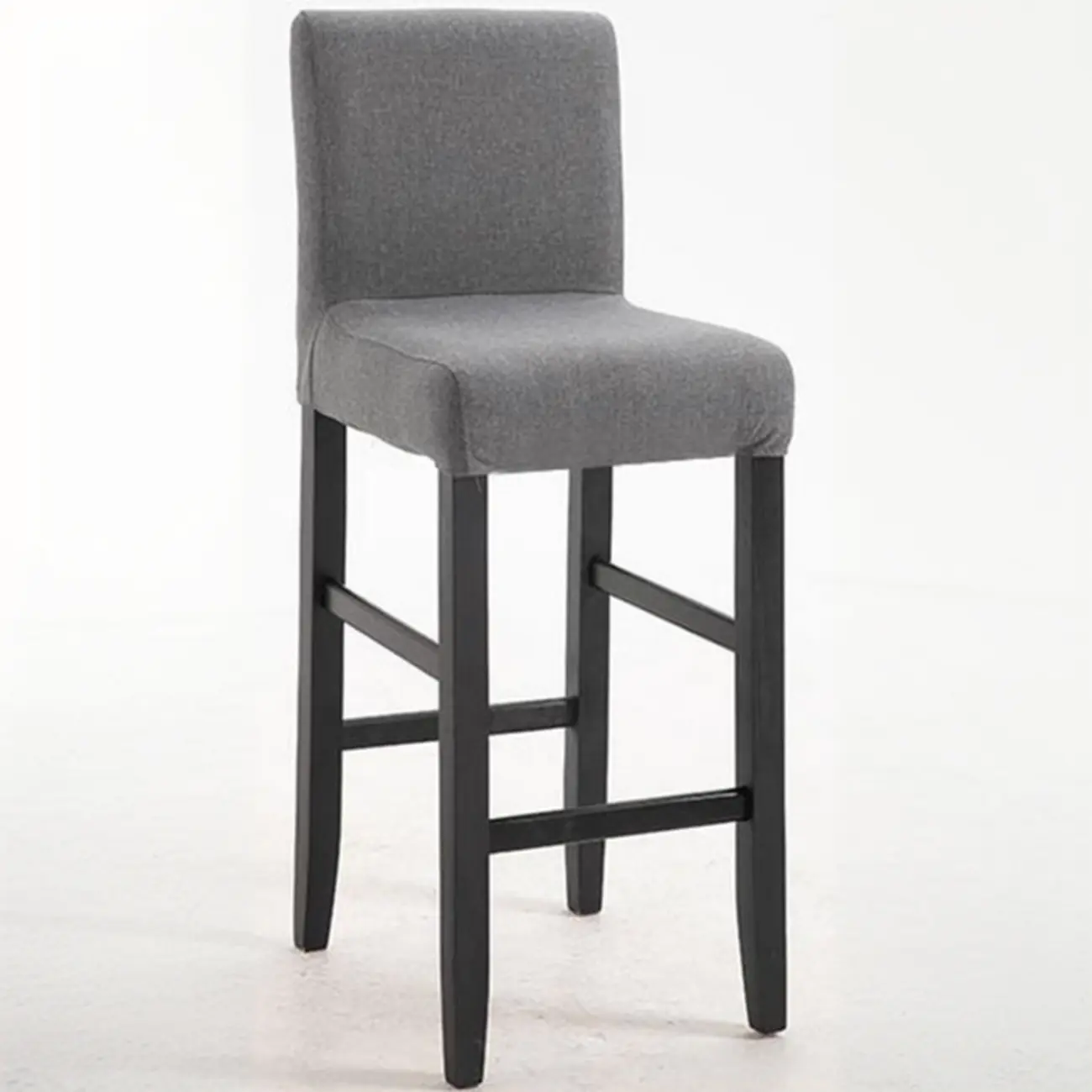 Traditional Wood Leather Upholstered Bar Height Stool
