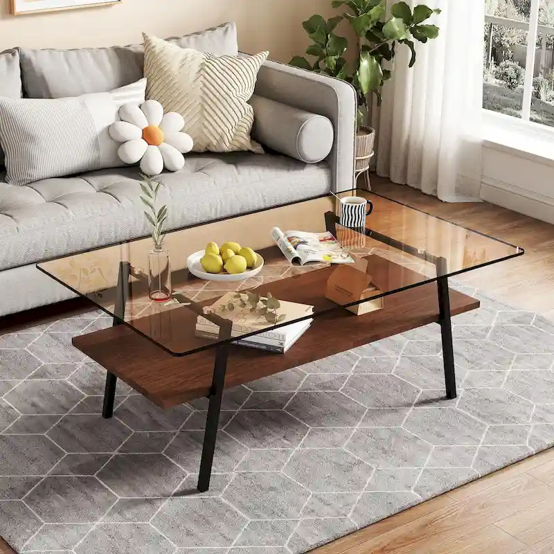 38.58 Rectangle Coffee Table with Modern Design
