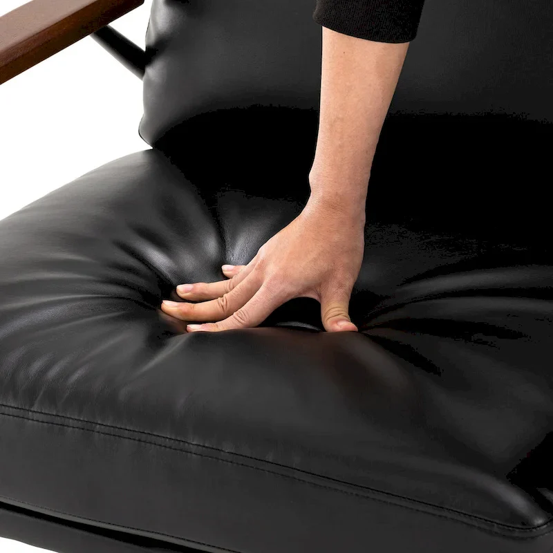 Glitzhome 28 W Mid-century Modern Soft PU Leather Accent Armchair - 28  W x 31  D x 30.75  H