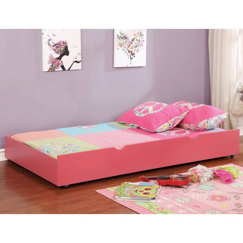 Bays Transitional Twin Wood Underbed Trundle with Casters by Furniture of America