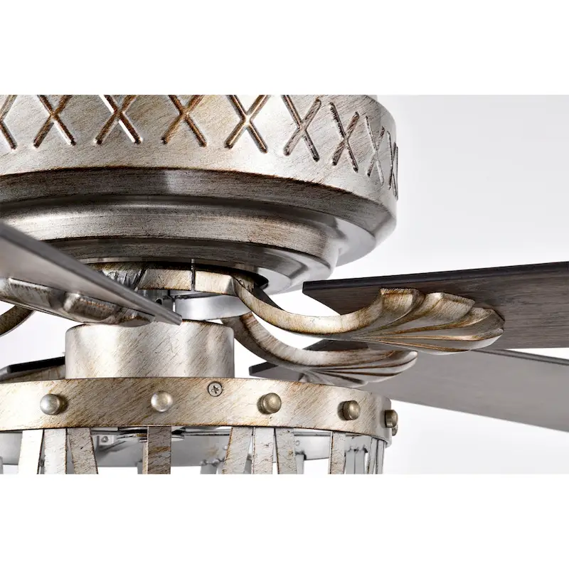 Emani 52 Inch Brushed Antique Silver Finish Ceiling Fan with Remote