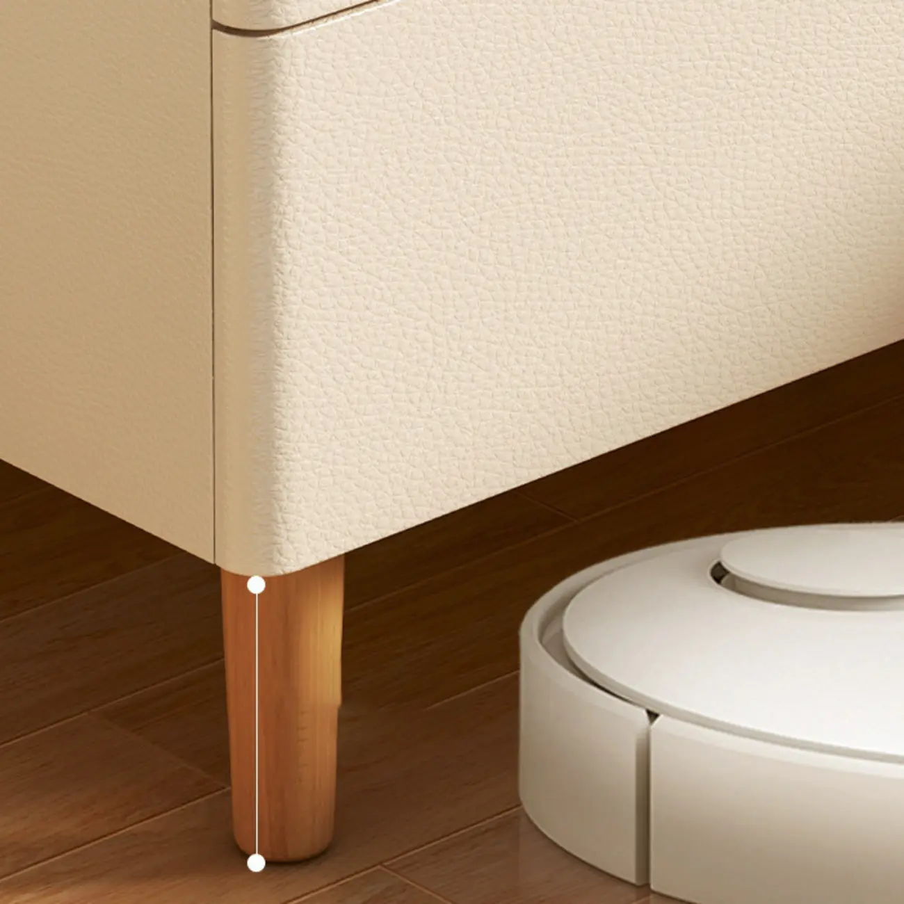 Modern White Sintered Stone Top Leather Drawers Nightstand