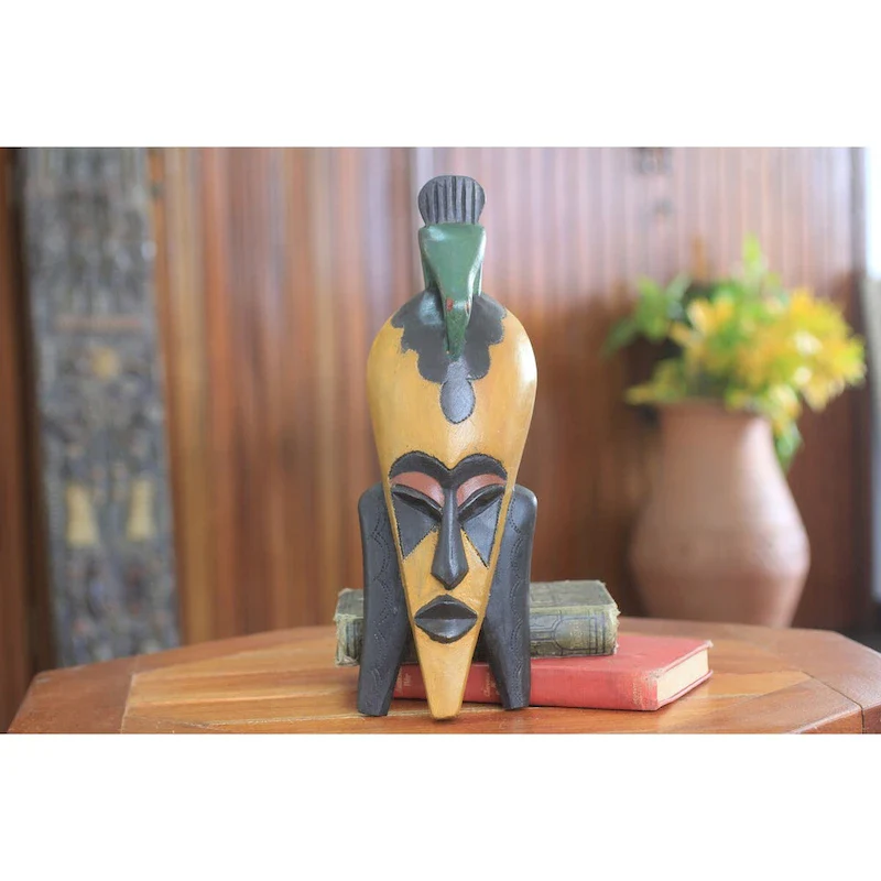 Novica Handmade Bird Man African Mask