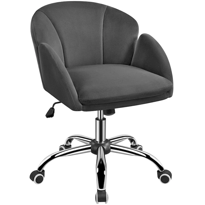 Velvet Swivel Rolling Desk Chair, Height Adj. 28.5"-32", 300 lbs, 6 Colors, Home/Office
