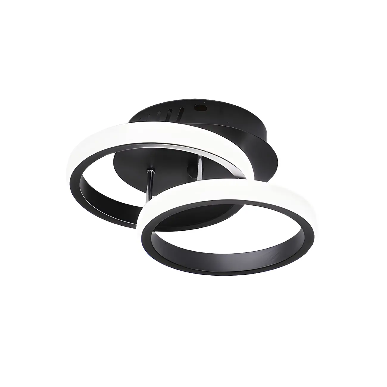 Black Geometric Metal LED Semi Flush Mount Ceiling Light