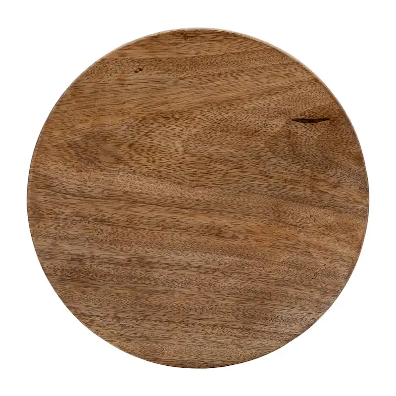 Sagebrook Home Natural Round Wood Set Of 2 Riser Trays - 10.0  x 10.0  x 3.0