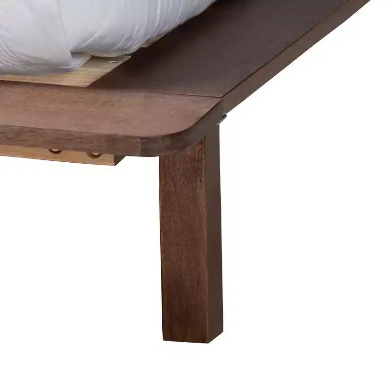 Baxton Studio Alyssa Japandi Walnut Brown Wood 4-Piece Bedroom Set