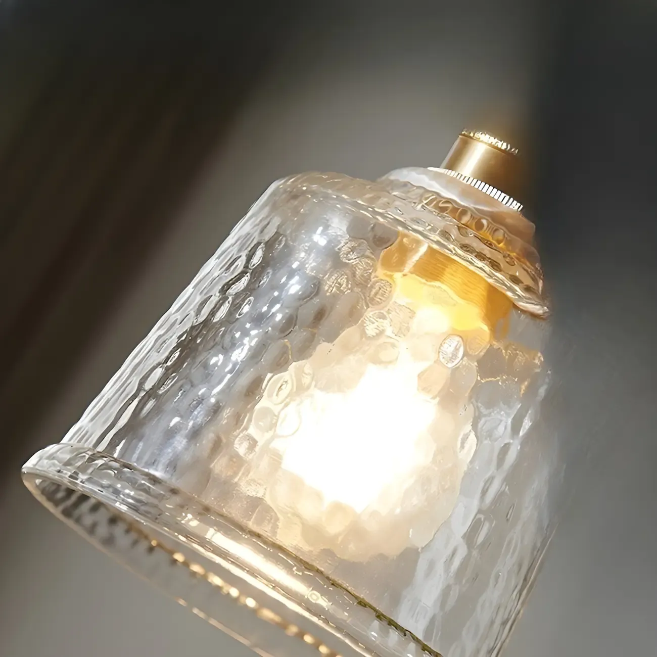 Elegant Brass Clear Glass Bell Pendant Light