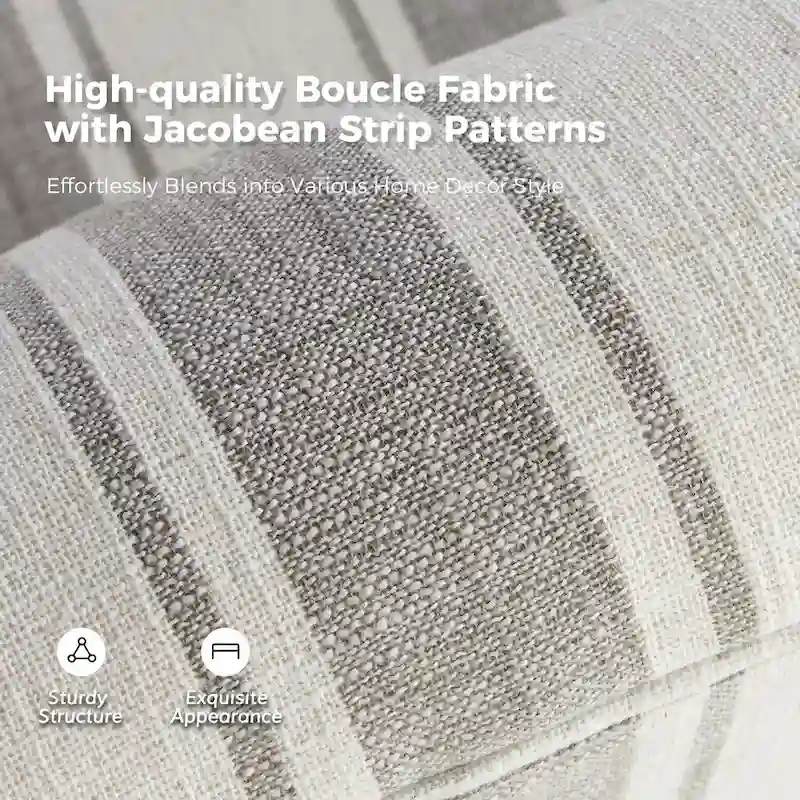 Pancy Traditional Swivel Armchair with Jacobean Strip Pattern by HOLALA HOME