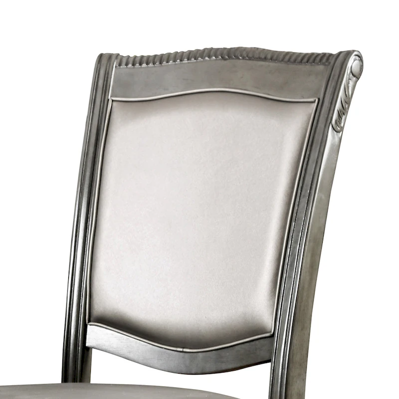 Tima Traditional Grey Faux Leather Dining Chairs (Set of 2) by Furniture of America