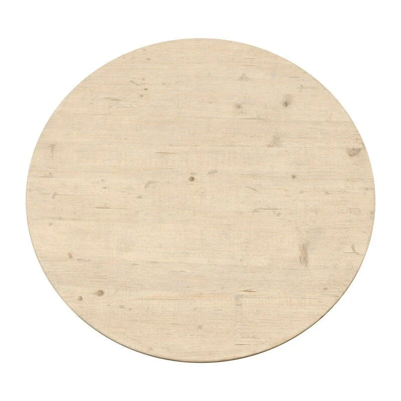 39 Pedestal Round Table Weathered Natural